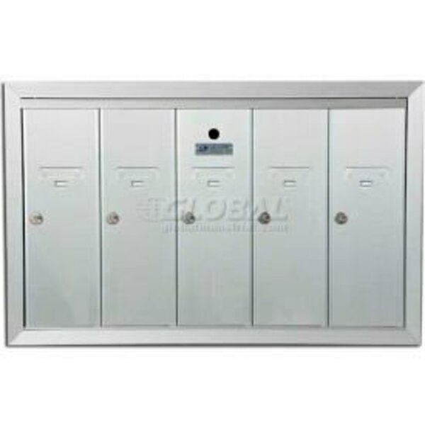 Florence Mfg Co Recessed Vertical 1250 Series, 5 Door Mailbox, Anodized Aluminum 1250-5HA